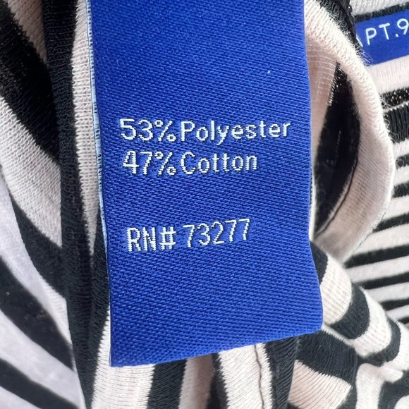 New Apt. 9 Black & Cream Striped Tie Back Top (Large) with tags - Picture 7 of 8